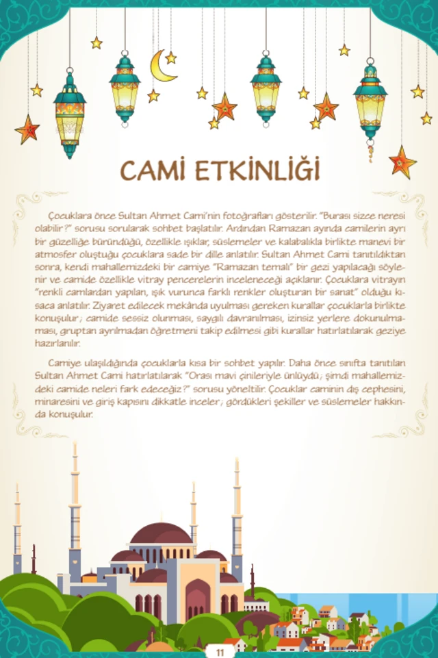 Milli Eğitim Bakanlığı'nın Ramazan kılavuzundan bir sayfa