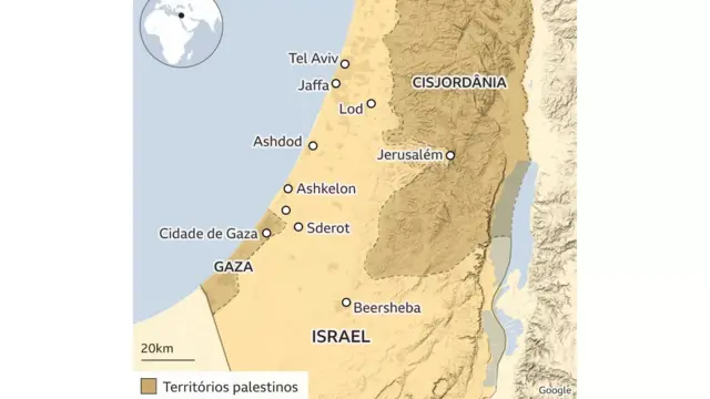 Mapaaposta gratis no registroIsrael e dos territórios palestinos