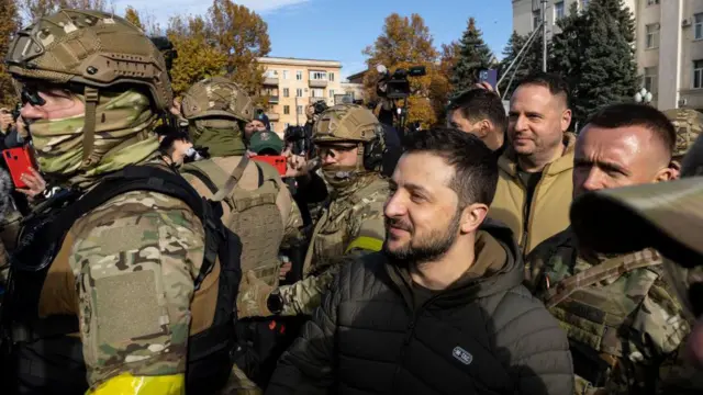 Volodymyr Zelensky making a visit to Kherson
