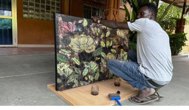 Un tableau réalisé par Apollinaire Guidembaye