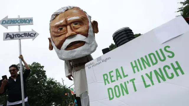 ওয়াশিংটন ডিসিতে নরেন্দ্র মোদী বিরোধী বিক্ষোভ