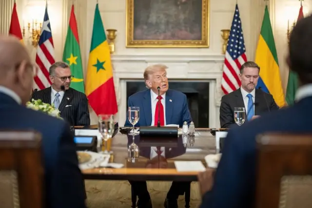 Perezida Trump yatangaje ibyo ku wa gatatu ubwo yakiraga abakuru b'ibihugu bitanu bya Afurika y'iburengerazuba i Washington
