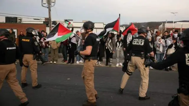 تظاهرات مخالفان جنگ در غزه در آلن تاون پنسیلوانیا