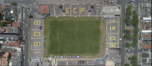 Vista aérea do Estádio Boca do Lobo