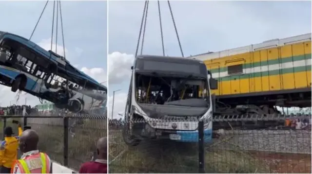 Ọkọ̀ BRT tó ní ìjàmbá pẹ̀lú ọkọ̀ ojú irin 