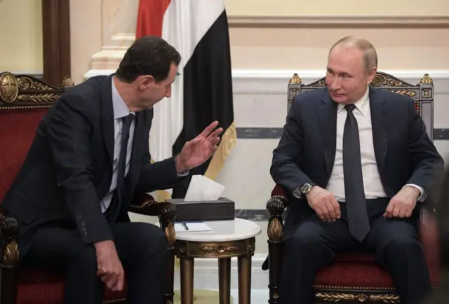 Assad junto a Putin en Moscú en 2020.