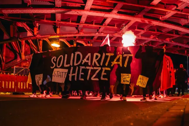 Protestas contra los resultados electorales en Dortmund