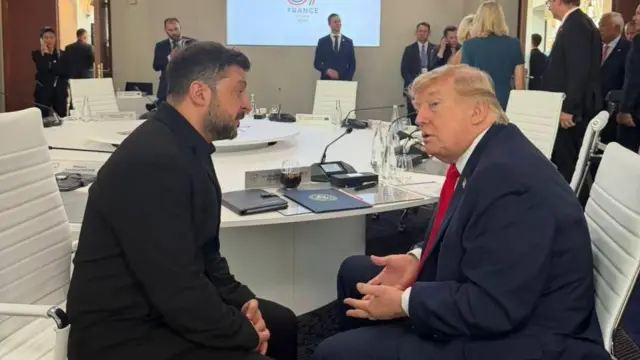 Зеленский и Трамп на саммите "семерки"