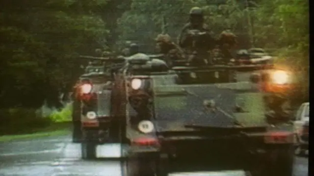 Tanques de EE.UU. en las calles de Panamá.