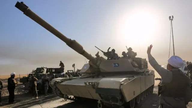 Harekata katılan bir tank.