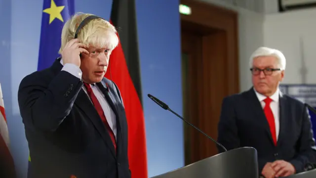 Boris Johnson ve Frank-Walter Steinmeier