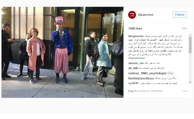 عکس سام فرزانه، خبرنگار ما در نیویورک از یک طرفدار هیلاری کلینتون
