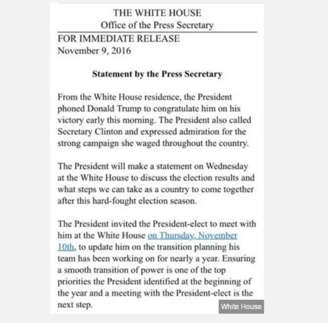 White House statement