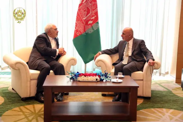 دیدار رئیس جمهوری افغانستان و وزیر امور خارجه ایران