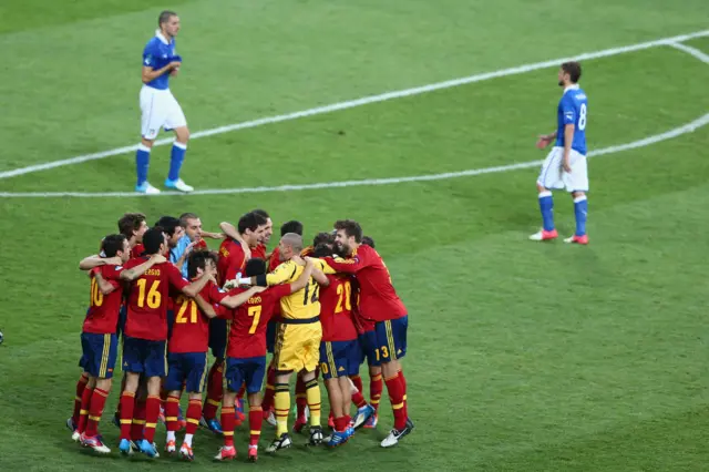 España celebra en la Eurocopa 2012