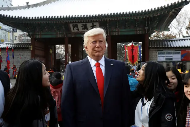 Trump was statue in Seoul