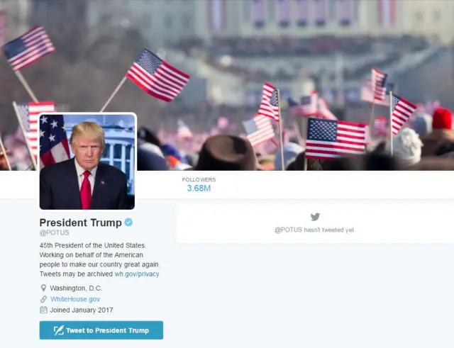 Trump'ın twitter hesabı