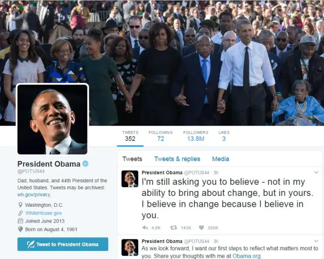 Obama'nın Twitter hesabı