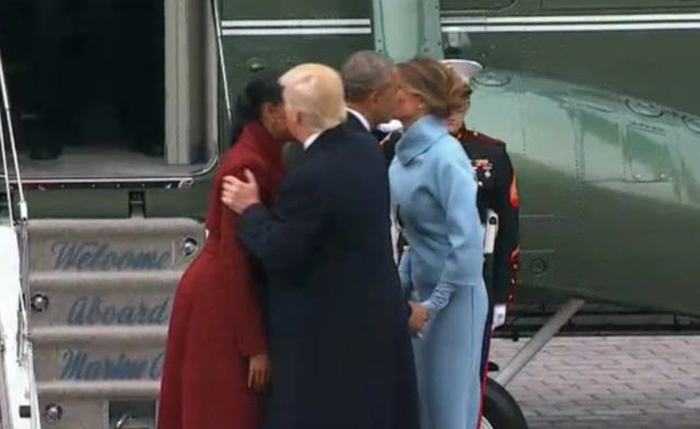 奥巴马夫妇与特朗普夫妇告别