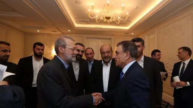 لاریجانی (چپ) در دیدار با بابلویان