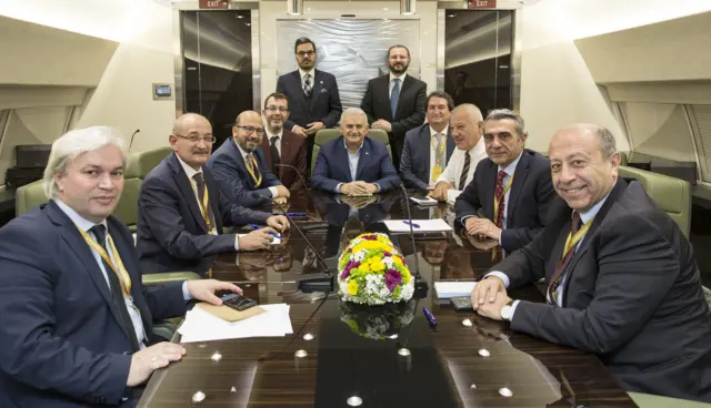 Binali Yıldırım ve gazeteciler