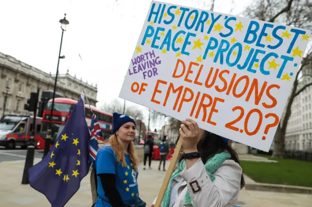 Протестующие против "брексита" у Даунинг стрит, 10