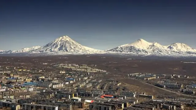 نمایی از شهر شهر پتروپاولوفسک-کامچاتسکی روسیه در منطقه شرق دور