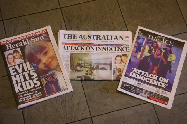International newspaper headlines on Manchester attack