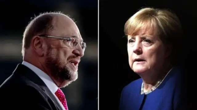 Martin Schulz ve Angela Merkel
