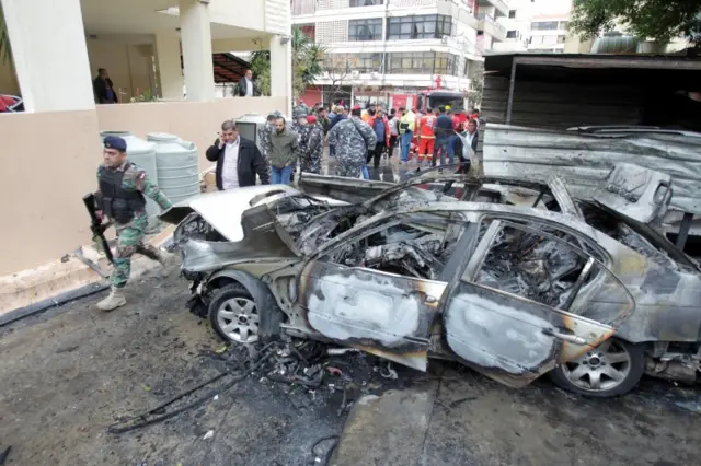 انفجار خودرو در صیدا در لبنان