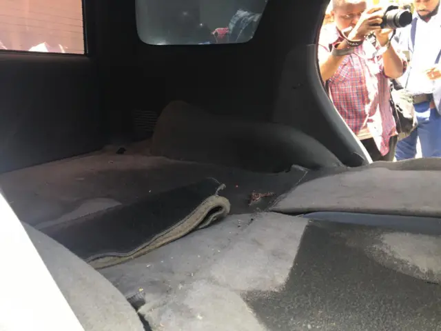 Eneo la nyuma la gari lililotumika kumteka Mo Dewji