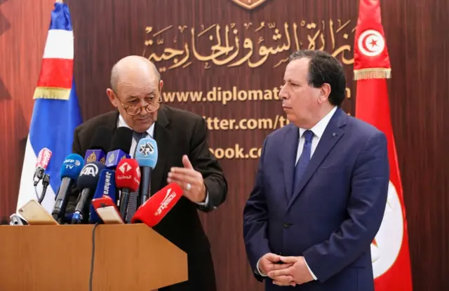 وزير الخارجية التونسي ونظيره الفرنسي