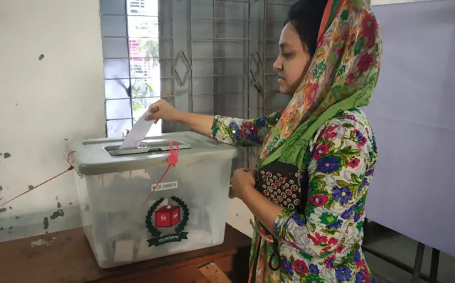 ভোট দিচ্ছেন একজন ভোটার