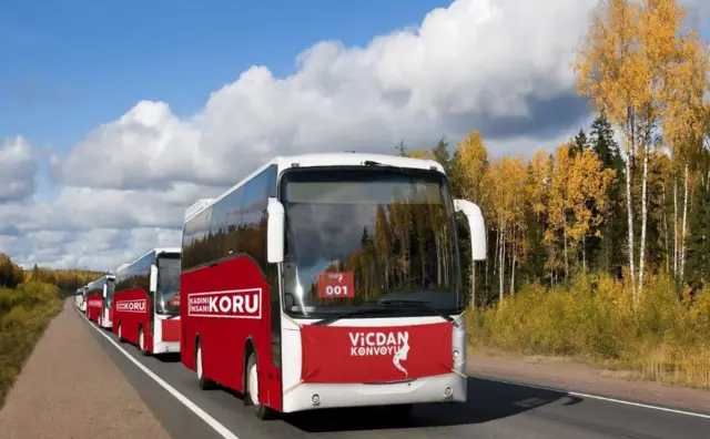Vicdan Konvoyu otobüsleri
