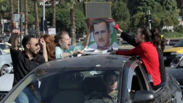 مظاهرات مؤيدة للأسد في دمشق