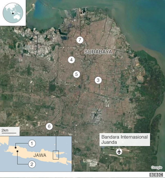 Peta serangan Surabaya