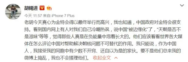 胡锡进微博评论