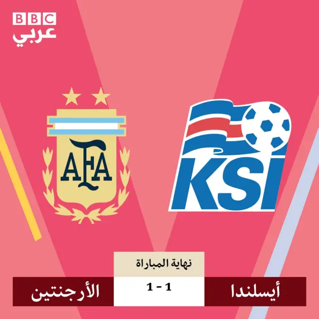 ايسلندا تتعادل مع الأرجنتين بهدف لمثله