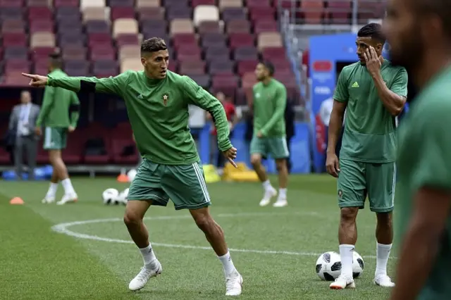 صور من تدريبات منتخب المغرب