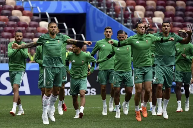 صور من تدريبات منتخب المغرب