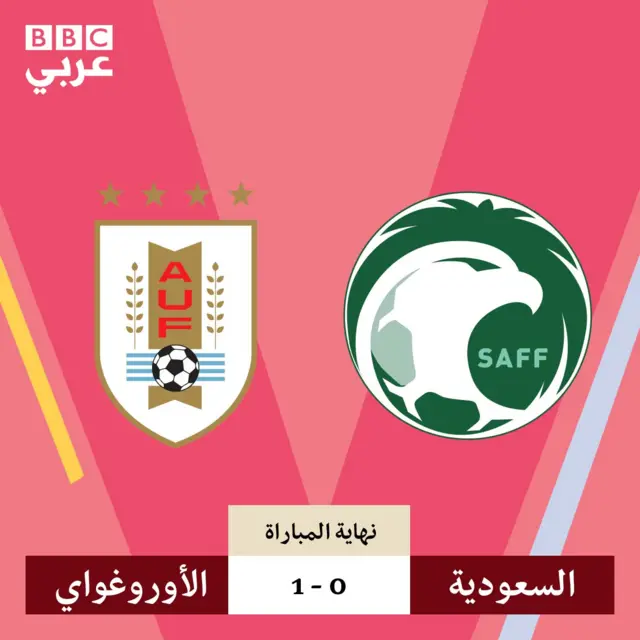 المنتخب السعودي يهزم أمام أوروغوي بهدف دون مقابل