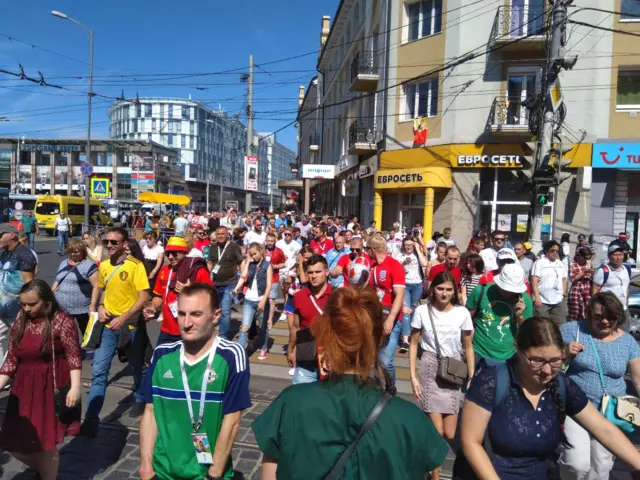 улица Калининграда перед матчем