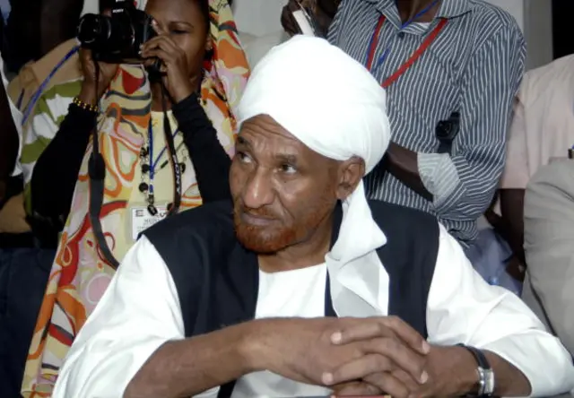 الصادق المهدي عام 2019 في جوبا جنوبي السودان