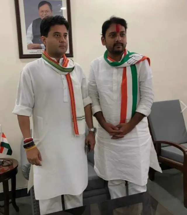 विश्वजित कदम ज्योतिरादित्य सिंधियांसोबत