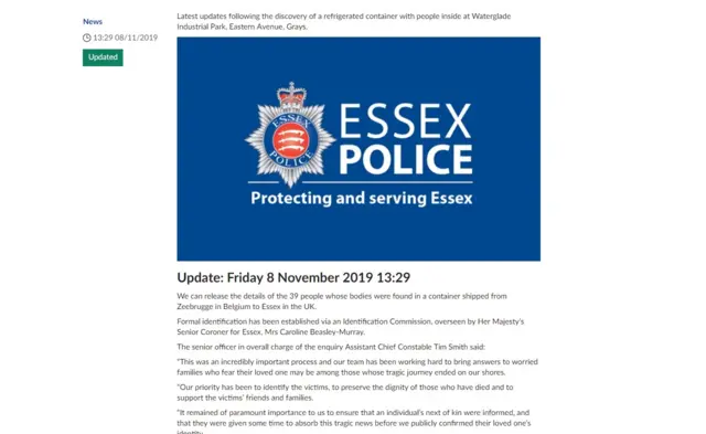 Essex Police update
