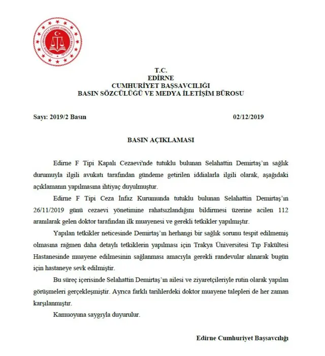 Savcılık açıklaması