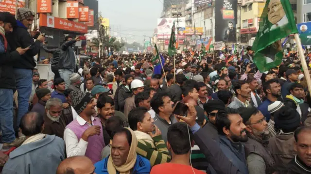 पटना में राष्ट्रीय जनता दल का प्रदर्शन