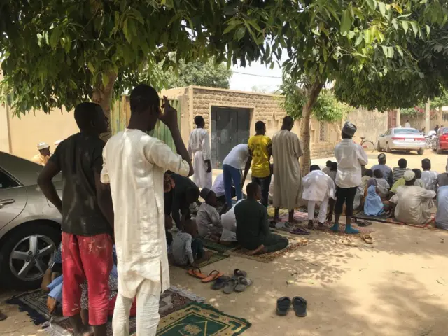special Friday prayer for for peaceful elections inside Kano northwest Nigeria