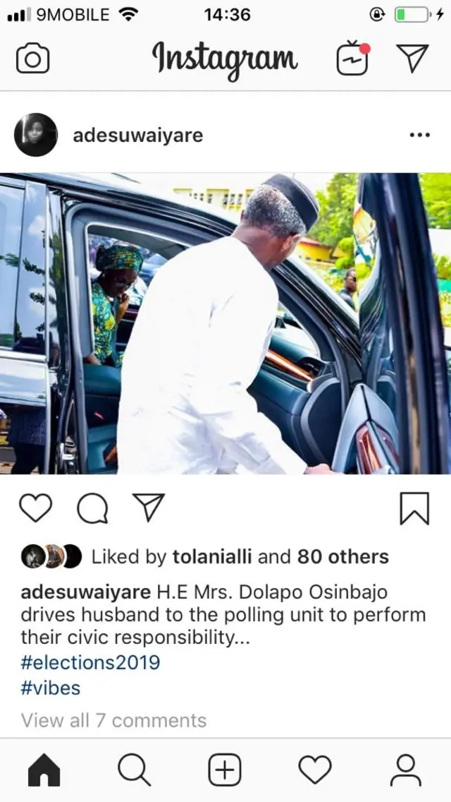 Ìyàwó igbákejì ààrẹ wa ọkọ rẹ̀ lọ sí àgọ́ ìdìbò