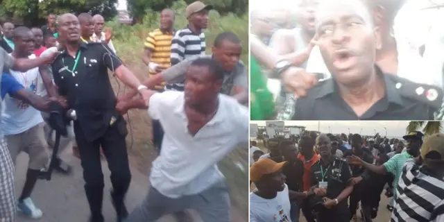 Nigeria police vex why jaguda pipo assault Deputy Commissioner of Police for Bayelsa